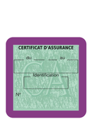 Porte Vignette Assurance Pare Brise Voiture Neutre | Étui Simple Pochette Adhésive Autocollant Sticker Mauve