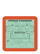 Porte Vignette Assurance Pare Brise Voiture Neutre | Étui Simple Pochette Adhésive Autocollant Sticker Orange