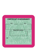 Porte Vignette Assurance Pare Brise Voiture Neutre | Étui Simple Pochette Adhésive Autocollant Sticker Rose