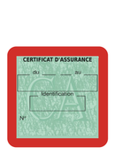 Porte Vignette Assurance Pare Brise Voiture Neutre | Étui Simple Pochette Adhésive Autocollant Sticker Rouge