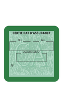 Porte Vignette Assurance Pare Brise Voiture Neutre | Étui Simple Pochette Adhésive Autocollant Sticker Vert