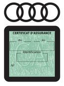 Porte Vignette Assurance Pare Brise Voiture Pour Audi | Étui Simple Pochette Adhésive Autocollant Sticker Noir
