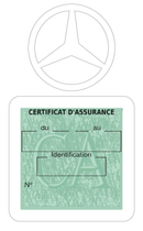 Porte Vignette Assurance Pare Brise Voiture Pour Mercedes-Benz | Étui Simple Pochette Adhésive Autocollant Sticker Blanc