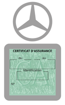 Porte Vignette Assurance Pare Brise Voiture Pour Mercedes-Benz | Étui Simple Pochette Adhésive Autocollant Sticker Gris