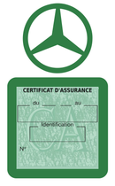 Porte Vignette Assurance Pare Brise Voiture Pour Mercedes-Benz | Étui Simple Pochette Adhésive Autocollant Sticker Vert