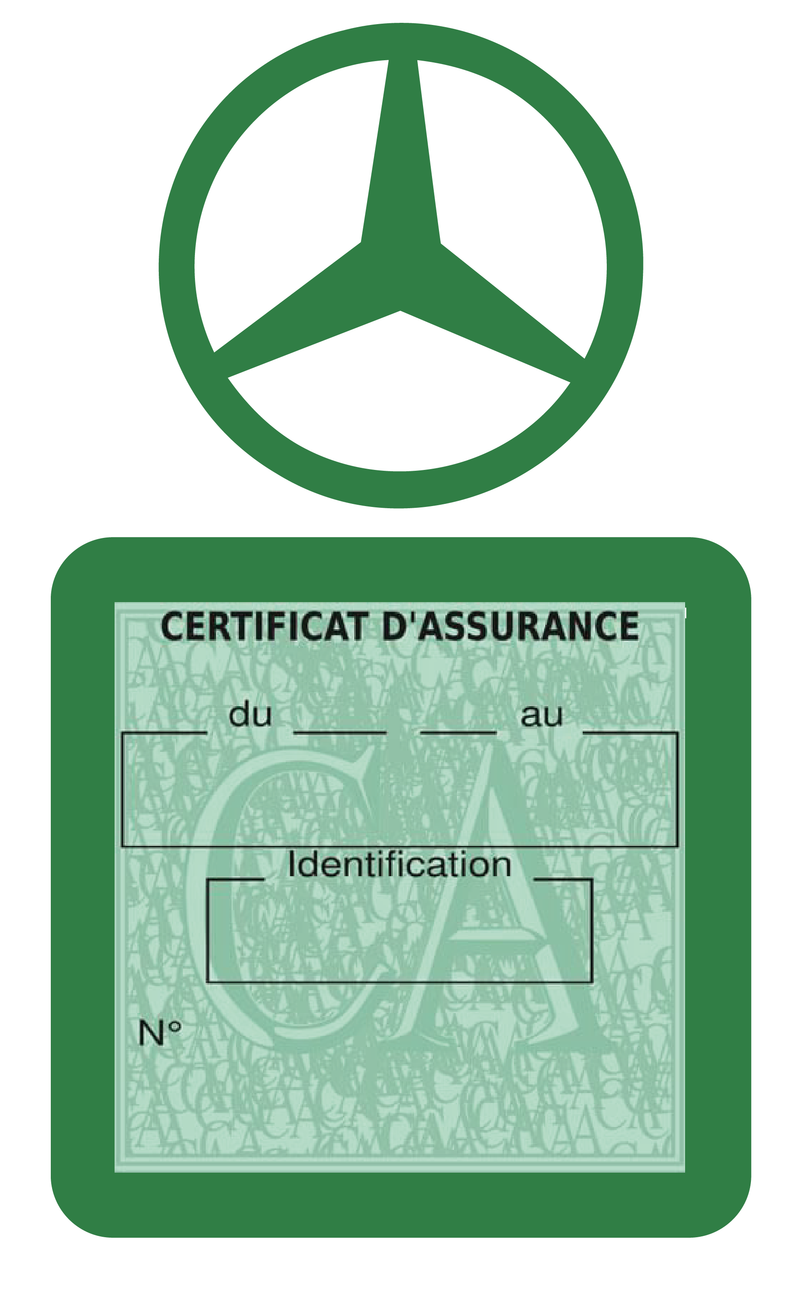 Porte Vignette Assurance Pare Brise Voiture Pour Mercedes-Benz | Étui  Simple Pochette Adhésive Autocollant Sticker