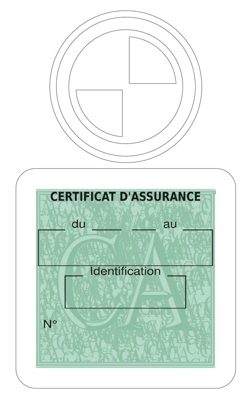 Porte Vignette Assurance Pare Brise Voiture Pour BMW | Étui Simple Pochette Adhésive Autocollant Sticker Blanc