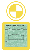 Porte Vignette Assurance Pare Brise Voiture Pour BMW | Étui Simple Pochette Adhésive Autocollant Sticker Jaune