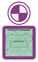 Porte Vignette Assurance Pare Brise Voiture Pour BMW | Étui Simple Pochette Adhésive Autocollant Sticker Mauve