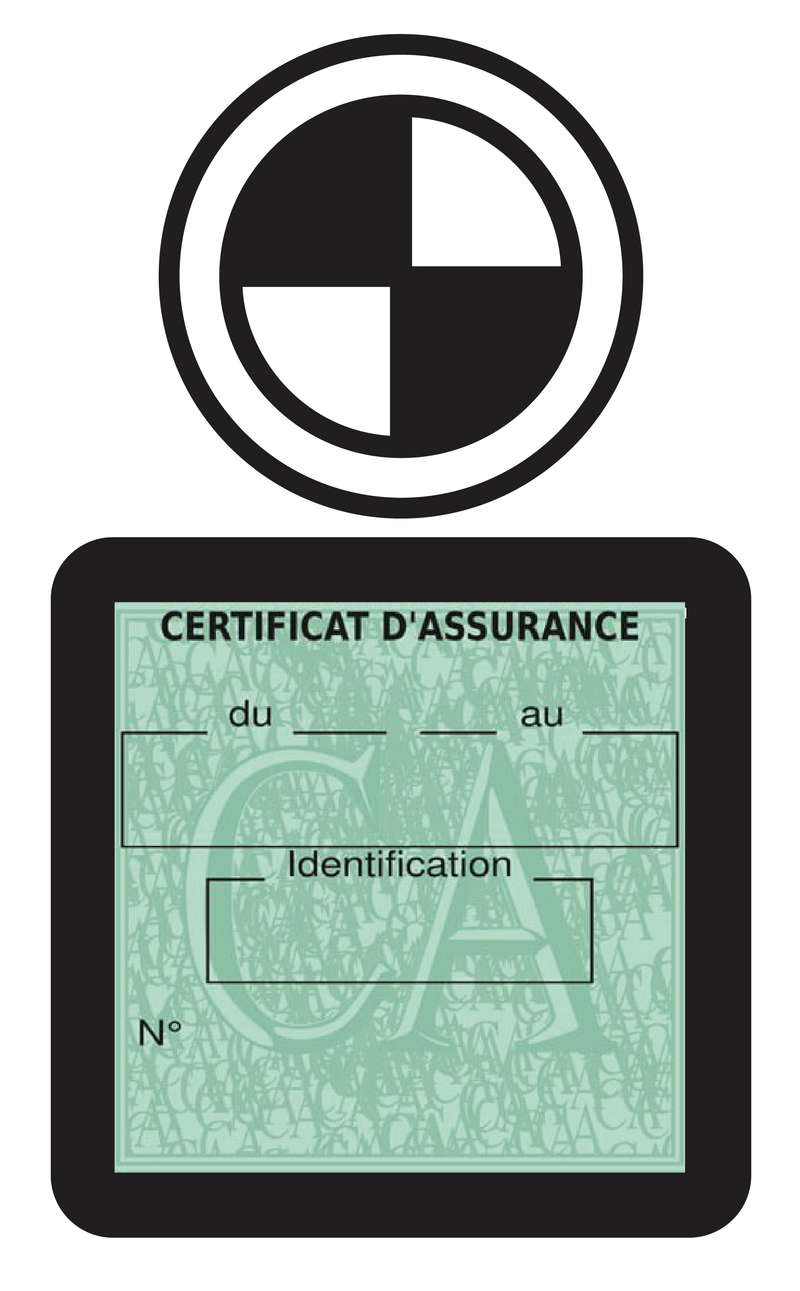 Porte Vignette Assurance Pare Brise Voiture Pour BMW | Étui Simple Pochette Adhésive Autocollant Sticker Noir