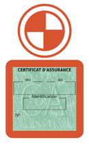 Porte Vignette Assurance Pare Brise Voiture Pour BMW | Étui Simple Pochette Adhésive Autocollant Sticker Orange