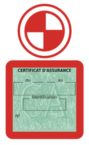 Porte Vignette Assurance Pare Brise Voiture Pour BMW | Étui Simple Pochette Adhésive Autocollant Sticker Rouge