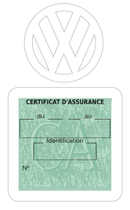 Porte Vignette Assurance Pare Brise Voiture Pour Volkswagen | Étui Simple Pochette Adhésive Autocollant Sticker Blanc