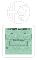 Porte Vignette Assurance Pare Brise Voiture Pour Alfa Romeo | Étui Simple Pochette Adhésive Autocollant Sticker Blanc