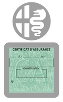 Porte Vignette Assurance Pare Brise Voiture Pour Alfa Romeo | Étui Simple Pochette Adhésive Autocollant Sticker Gris