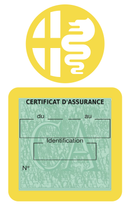 Porte Vignette Assurance Pare Brise Voiture Pour Alfa Romeo | Étui Simple Pochette Adhésive Autocollant Sticker Jaune