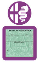 Porte Vignette Assurance Pare Brise Voiture Pour Alfa Romeo | Étui Simple Pochette Adhésive Autocollant Sticker Mauve