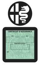 Porte Vignette Assurance Pare Brise Voiture Pour Alfa Romeo | Étui Simple Pochette Adhésive Autocollant Sticker Noir