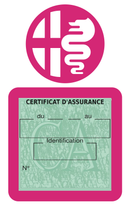 Porte Vignette Assurance Pare Brise Voiture Pour Alfa Romeo | Étui Simple Pochette Adhésive Autocollant Sticker Rose