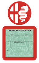 Porte Vignette Assurance Pare Brise Voiture Pour Alfa Romeo | Étui Simple Pochette Adhésive Autocollant Sticker Rouge