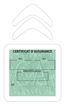 Porte Vignette Assurance Pare Brise Voiture Pour Citroën | Étui Simple Pochette Adhésive Autocollant Sticker Blanc