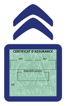 Porte Vignette Assurance Pare Brise Voiture Pour Citroën | Étui Simple Pochette Adhésive Autocollant Sticker Bleu