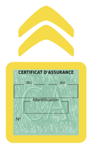 Porte Vignette Assurance Pare Brise Voiture Pour Citroën | Étui Simple Pochette Adhésive Autocollant Sticker Jaune