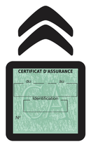 Porte Vignette Assurance Pare Brise Voiture Pour Citroën | Étui Simple Pochette Adhésive Autocollant Sticker Noir