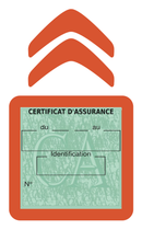 Porte Vignette Assurance Pare Brise Voiture Pour Citroën | Étui Simple Pochette Adhésive Autocollant Sticker Orange