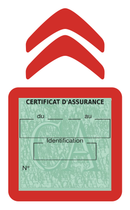 Porte Vignette Assurance Pare Brise Voiture Pour Citroën | Étui Simple Pochette Adhésive Autocollant Sticker Rouge