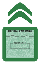 Porte Vignette Assurance Pare Brise Voiture Pour Citroën | Étui Simple Pochette Adhésive Autocollant Sticker Vert