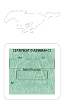 Porte Vignette Assurance Pare Brise Voiture Pour Mustang | Étui Simple Pochette Adhésive Autocollant Sticker Blanc