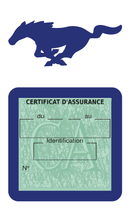 Porte Vignette Assurance Pare Brise Voiture Pour Mustang | Étui Simple Pochette Adhésive Autocollant Sticker Bleu