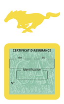 Porte Vignette Assurance Pare Brise Voiture Pour Mustang | Étui Simple Pochette Adhésive Autocollant Sticker Jaune