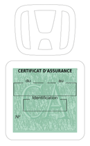 Porte Vignette Assurance Pare Brise Voiture Pour Honda | Étui Simple Pochette Adhésive Autocollant Sticker Blanc