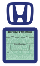 Porte Vignette Assurance Pare Brise Voiture Pour Honda | Étui Simple Pochette Adhésive Autocollant Sticker Bleu