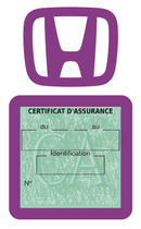 Porte Vignette Assurance Pare Brise Voiture Pour Honda | Étui Simple Pochette Adhésive Autocollant Sticker Mauve