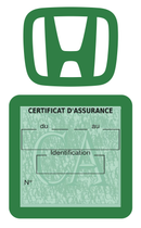 Porte Vignette Assurance Pare Brise Voiture Pour Honda | Étui Simple Pochette Adhésive Autocollant Sticker Vert