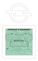 Porte Vignette Assurance Pare Brise Voiture Pour Opel | Étui Simple Pochette Adhésive Autocollant Sticker Blanc