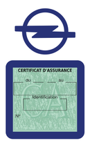 Porte Vignette Assurance Pare Brise Voiture Pour Opel | Étui Simple Pochette Adhésive Autocollant Sticker Bleu
