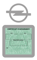 Porte Vignette Assurance Pare Brise Voiture Pour Opel | Étui Simple Pochette Adhésive Autocollant Sticker Gris