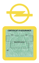 Porte Vignette Assurance Pare Brise Voiture Pour Opel | Étui Simple Pochette Adhésive Autocollant Sticker Jaune