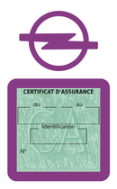 Porte Vignette Assurance Pare Brise Voiture Pour Opel | Étui Simple Pochette Adhésive Autocollant Sticker Mauve
