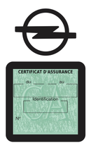 Porte Vignette Assurance Pare Brise Voiture Pour Opel | Étui Simple Pochette Adhésive Autocollant Sticker Noir