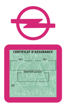 Porte Vignette Assurance Pare Brise Voiture Pour Opel | Étui Simple Pochette Adhésive Autocollant Sticker Rose
