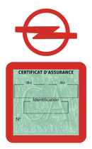 Porte Vignette Assurance Pare Brise Voiture Pour Opel | Étui Simple Pochette Adhésive Autocollant Sticker Rouge
