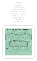 Porte Vignette Assurance Pare Brise Voiture Pour Renault | Étui Simple Pochette Adhésive Autocollant Sticker Blanc