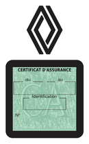Porte Vignette Assurance Pare Brise Voiture Pour Renault | Étui Simple Pochette Adhésive Autocollant Sticker Noir