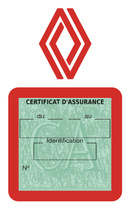 Porte Vignette Assurance Pare Brise Voiture Pour Renault | Étui Simple Pochette Adhésive Autocollant Sticker Rouge