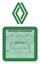 Porte Vignette Assurance Pare Brise Voiture Pour Renault | Étui Simple Pochette Adhésive Autocollant Sticker Vert